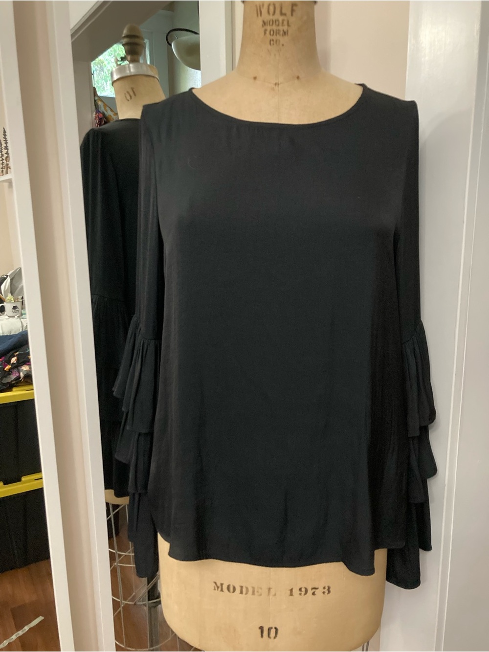Vero Moda Black Tiered Ruffle Sleeve Blouse